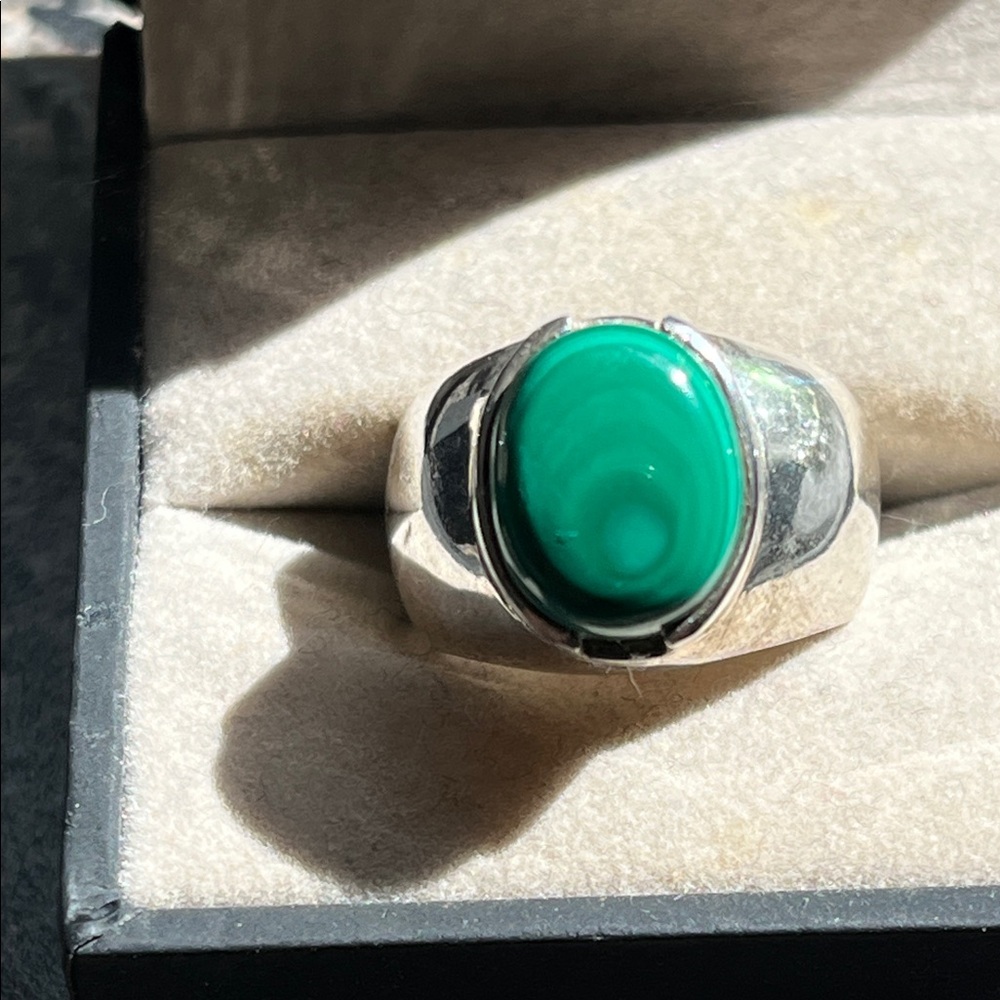 💍 NWT Malachite Sterling Silver Ring 6.5